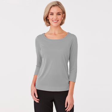 Womens City Collection Smart Knit 3/4 Sleeve Top