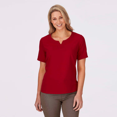 Womens City Collection Knit Woven Top