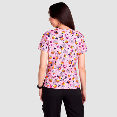 Womens Printed Scrub Top - Candy Corn Cuties