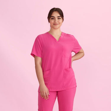 Unisex Fashion Biz Pink Scrub Top