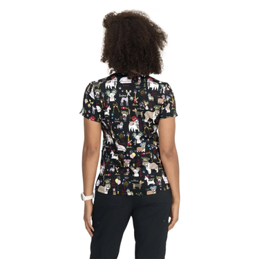 Womens Printed Scrub Top - Fancy Party