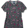 Womens Printed Scrub Top - Let's Roll