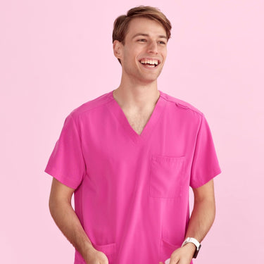 Unisex Fashion Biz Pink Scrub Top