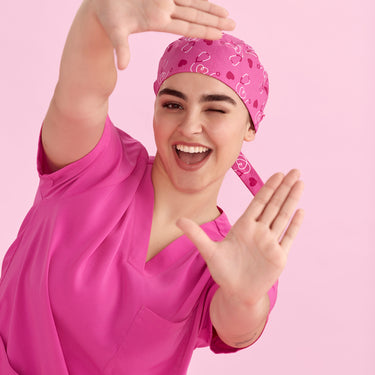 Unisex Fashion Biz Pink Scrub Cap